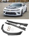For 16-Up Camaro | ZL1 Refresh Hydro-Dipped Carbon Fiber Front Lip & Side Skirts