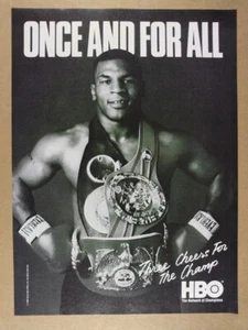 1988 Mike Tyson photo 'Once and for All' HBO Sports vintage print Ad - Picture 1 of 1