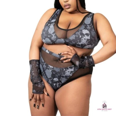 Nuevo con etiquetas Traje de baño bikini de dos piezas con estampado de calavera Killstar Tomb Lagoon talla grande 4XL Foto 1 de 4