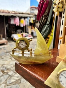 modern ship clock table clock onyx stone table clock - Picture 1 of 1
