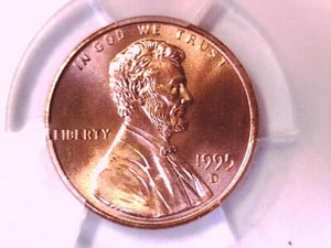 1995 D Lincoln Memorial Cent Penny PCGS MS 67 RD 40549908 - Bild 1 von 3