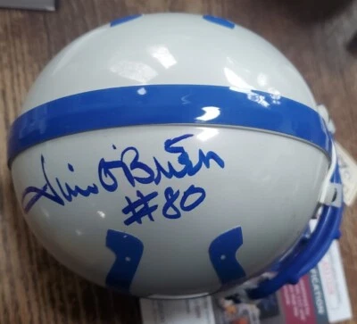 RARE LE Chrome Baltimore Colts Jim O'Brien Football Mini Helmet JSA w/Tag - Image 1 of 4