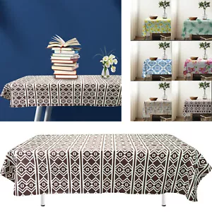Vinyl Tablecloth Flannel Backed PVC Table Cover Waterproof Oil-Proof Wipeable - Picture 1 of 16
