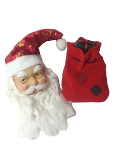 Christmas Santa Claus Face Ornament and Santa's Toy Bag Holiday Decorations - Picture 1 of 10