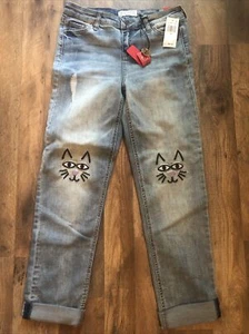 Celebrity Pink Cuff Girlfriend Jeans Girls Size 16 Kitty Cat - Picture 1 of 16