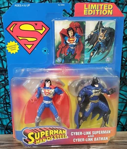 Vintage 1996 Cyber-Link Superman Man of Steel & Batman Actionfiguren NEU VERSIEGELT - Bild 1 von 14
