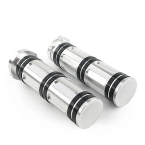 CNC Chrom 1" Lenkergriffe Lenker Griffe Für Harley Softail Sportster XL883 1200 - Picture 1 of 7