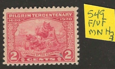 US Scott #549 MNH F/VF Pilgrim Issue 1920, upgrade your collection to MNH! (3) - Image 1 of 2