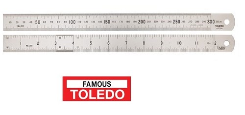 TOLEDO 100036 1000mm Stainless Steel Double Sided Metric & A/F Ruler ...