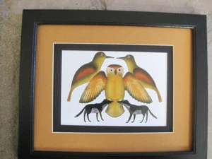 KENOJUAK ASHEVAK The Harbinger INUIT Capa Dorset Enmarcado Estampado Enmarañado 8x10 - Imagen 1 de 5