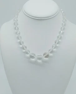 14k Graduated Crystal Quartz Necklace - Bridal, Wedding Jewelry  - Picture 1 of 10