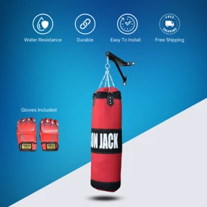 Eisenstange Boxsack ungefüllt Set MMA Training mit Boxhandschuhe Handschuhe Kickboxi - Bild 1 von 6
