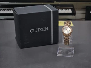30mm Citizen Eco-Drive Rose Gold Ladies Watch w/ Crystal Bezel - J710-S112991 - Picture 1 of 12