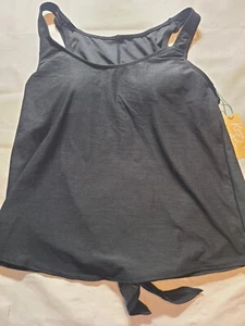 Women's Tie Back Tankini Top - Kona Sol Black Size Medium - Picture 1 of 5