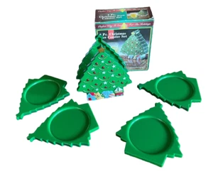 Coaster Christmas 5 Piece Tree Coaster Set VTG XMAS Tree When Not Using NOS - Picture 1 of 6
