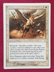 Magic The Gathering JUEGO DE CAJA DE ANTOLOGÍAS PEGASUS ESTAMPIDA tarjeta blanca Magic The Gathering - Imagen 1 de 2
