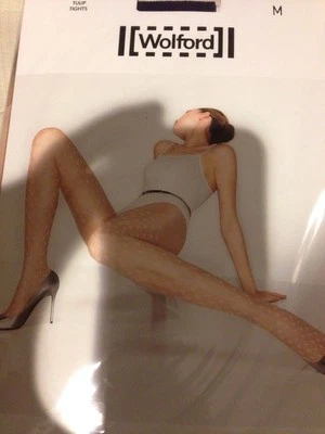Wolford Tulip Tights Pantyhose Color: Black/Black Size: Medium 18928  - Image 1 of 4
