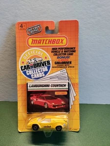 1989 Matchbox Official Car and Driver Collector Card Yellow Lamborghini Countach - Picture 1 of 3