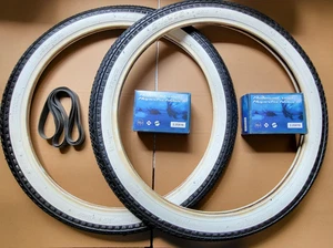 Moped Mofa 2 weisswand Reifen 2  band und 2 Schlauch Set 2 1/4 - 19 23X2,25 - Bild 1 von 1