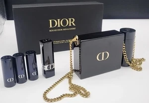 New Dior 2022 Limited Edition 4 Full Size Lipsticks Presented In A Black Clutch - Picture 1 of 4
