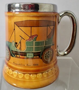 Vintage Lord Nelson Keramik Becher / Stein mit #3-70 Franklin Auto 1906 Grafik - Bild 1 von 13