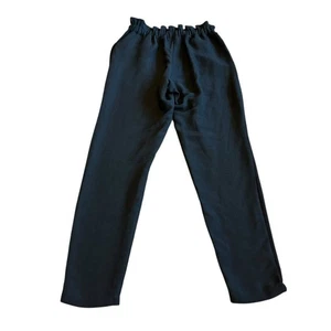 Ulla Johnson schwarze Hose Paperbag Taille spitz zulaufendes Bein Knopfdetail Größe 0 Damen - Bild 1 von 15