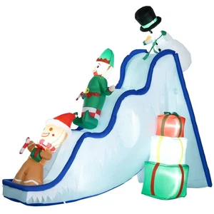 8.5FT Lighted Inflatable Snowman Elf Gingerbread Ski Slope Outdoor Decoration - Picture 1 of 11