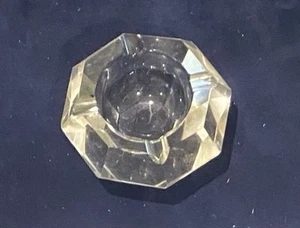 Fabulous Val St Lambert Heavy Lead Crystal Amadis Faceted Octagon Ashtray 3.75” - Picture 1 of 6