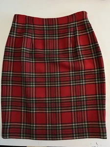 Vintage Wolle Kaschmir Rock Ellen Tracy Linda Größe Small/6 Schottenkaro 22" L Anzug - Bild 1 von 9