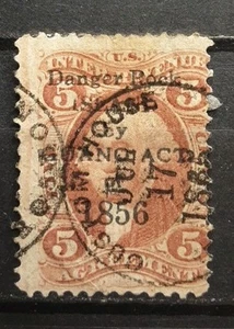 GUANO ACT of 1856 On Revenue AGR.5 Danger Rock. USED (Bogus?phantom?) - Imagen 1 de 2