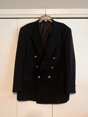 Chaqueta de traje negra para hombre Burberrys London Saks Fifth Ave doble pecho - grande Foto 1 de 4