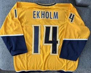 Mattias Ekholm #14 Autographed Custom Nashville Predators Jersey COA Signed - Picture 1 of 3