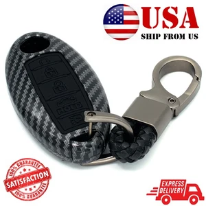 Carbon Fiber Smart Key Fob Shell For Nissan Armada Rogue Murano Maxima INFINITI - Picture 1 of 8