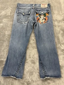 True Religion Jeans Herren 36x28 Joey Kamasutra bestickt gesäumt DISTRESSED USA - Bild 1 von 18