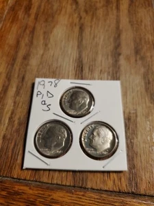 1978 PDS Roosevelt Dimes BU & PROOF - Picture 1 of 4