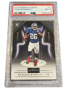 2018 Panini Playbook Saquon Barkley #111 (RC) PSA NM-MT 8 12639949 - Bild 1 von 2