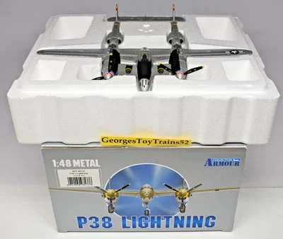 ARMOUR 1:48 DIE-CAST USAAF WWII P38 J LIGHTNING "PUTT PUTT MARU"  98137 NIB - Image 1 of 4