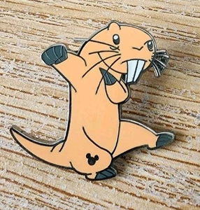 Disney Pin Orange Weasel-like Pin Animal Collectible Pin Hidden Mickey 2 of 4 - Picture 1 of 2