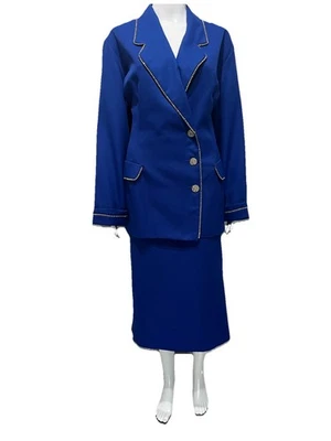 Roaman юбка костюм плюс размер 18 Вт шикарный королевский синий бисером карьера церкви костюм - Изображение 1 из 4