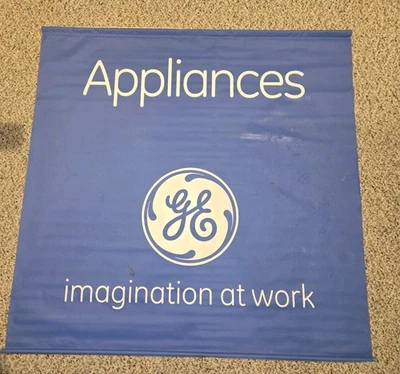 Vintage 80s GE General Electric Appliances Store Display Vinyl Banner Sign,42x41 - Image 1 of 4
