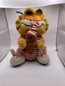 Sleepy Pajama Garfield Plush Toy with Teddy Bear 'Pookie' Stuffed Animal - Picture 1 of 6