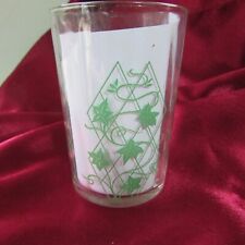 VINTAGE GREEN IVY ON TRELLIS  SWANKY SWIG DRINKING GLASS CIRCA 1960'S