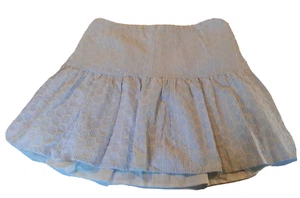 Neu J.Crew Seersucker Ösen Baumwolle Mini Flare Rock 12 Esplanade $ 69 Neu mit Etikett blau W - Bild 1 von 12