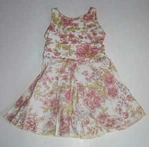 Mad Sky Pink White Green Floral Easter A Line Dress Sz 4 - Picture 1 of 4