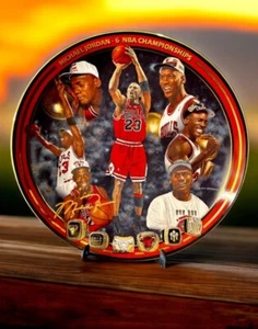 Upper Deck Michael Jordan Six 6 NBA Championship Collector Plate Complete - Picture 1 of 6