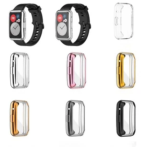 Convient pour Huawei Fit Smart Watch TPU galvanoplastie étui de protection bord complet - Photo 1 sur 26