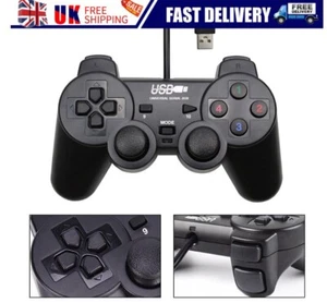 New USB Black Wired Game Controller for PS3 PlayStation Portable Home Gamepad UK - Picture 1 of 17