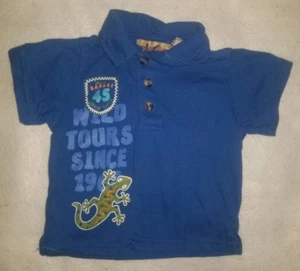 Jungen Kinder Hauptquartier blau Kragen Kurzarm Shirt Größe 3-6 Monate - Bild 1 von 3