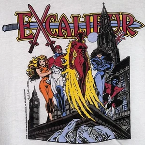 Vintage 80’s Marvel Excalibur 1988 Single Stitch T Shirt Men’s Large 23”x26” EUC - Picture 1 of 7