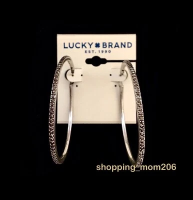 Lucky Brand 哑光银色基本铺面环状耳环 — 第 1/4 张图片